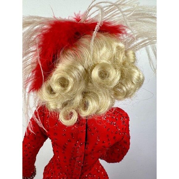 Franklin Mint Marilyn Monroe Vinyl 19" Doll Red Gown Gentlemen Prefer Blondes - Picture 12 of 17
